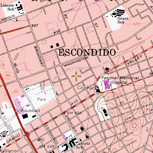 Topographic Map of Grape Day Park, CA