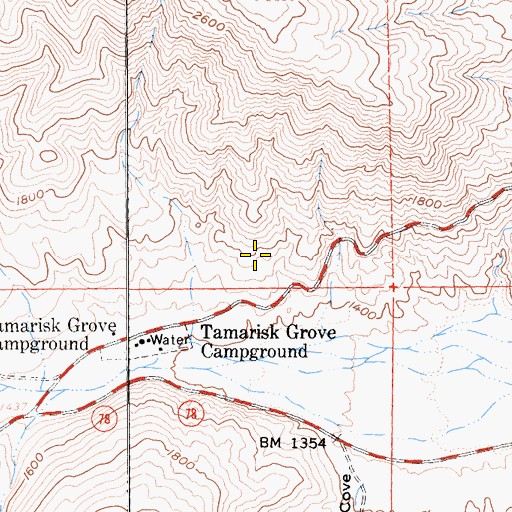 Topographic Map of Cactus Loop Trail, CA