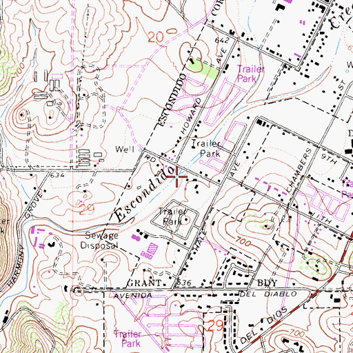 Topographic Map of Church of God of Escondido, CA