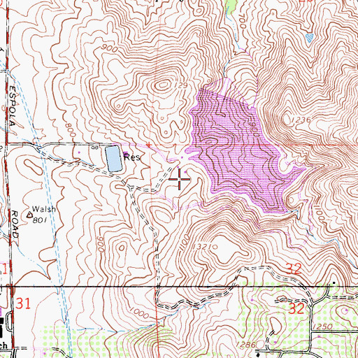 Topographic Map of Lake Poway Recreation Area, CA