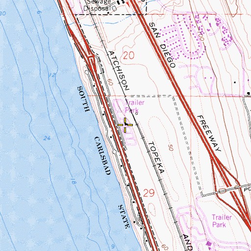 Topographic Map of Lanaki Lane Mobile Home Park, CA