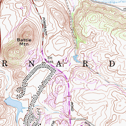Topographic Map of Rancho Bernardo Riding Club, CA
