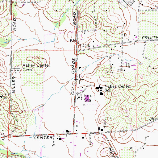 Topographic Map of Robert Adams Community Park, CA