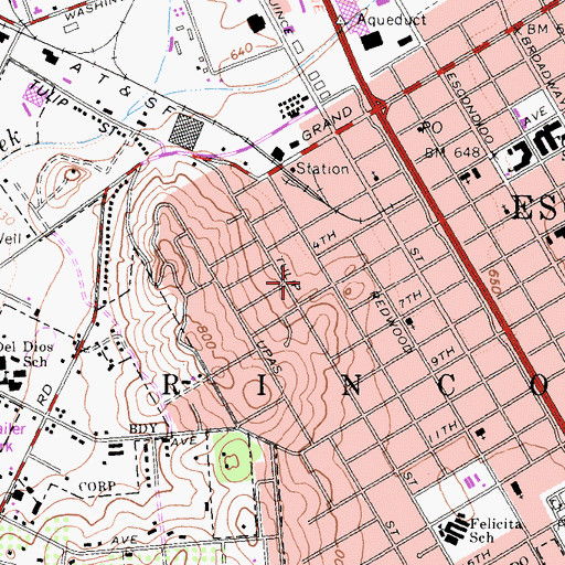 Topographic Map of Westside Park, CA