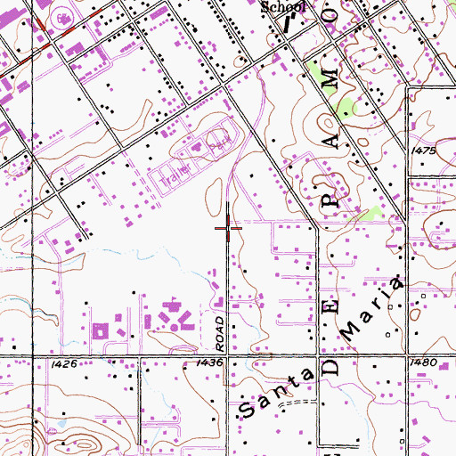 Topographic Map of Grace Community Church, CA
