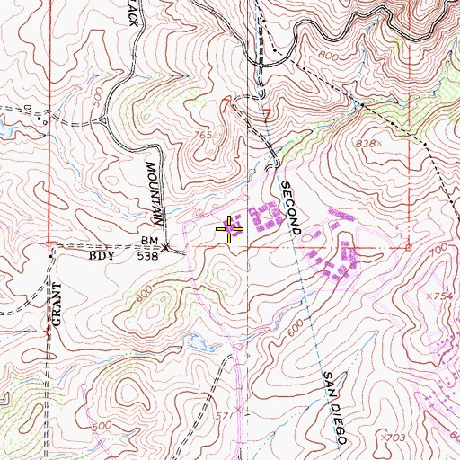 Topographic Map of Sunset Hills Elementary School, CA