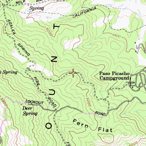 Topographic Map of Azalea Glen Trail, CA