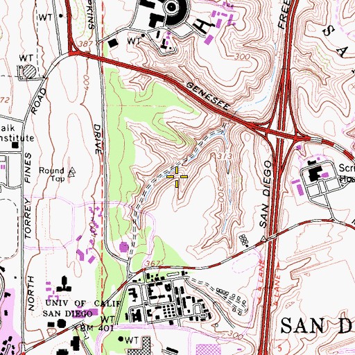 Topographic Map of University of California San Diego Park, CA