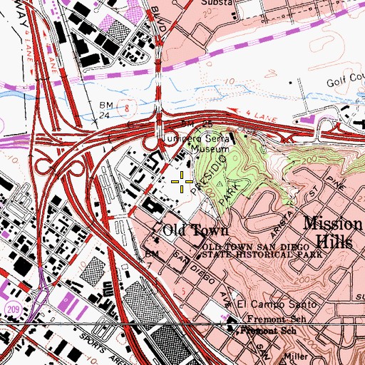 Topographic Map of Presidio Hills Golf Course, CA
