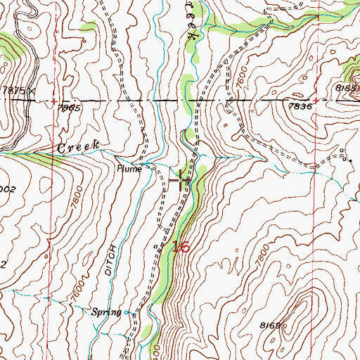 Topographic Map of Saddle Creek, CO