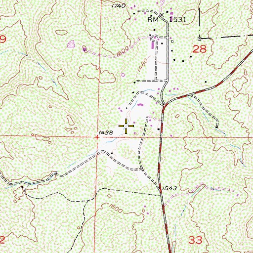Topographic Map of Oak Oasis County Park, CA