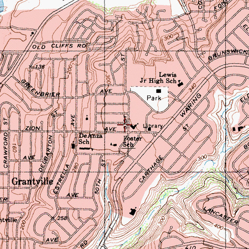 Topographic Map of Ascension Lutheran Church, CA