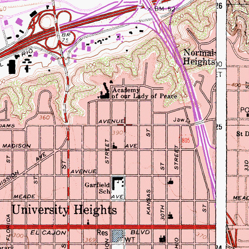 Topographic Map of Metro United Pentecostal Church, CA
