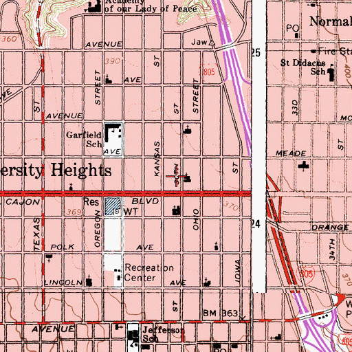 Topographic Map of Metropolitan Community Church, CA