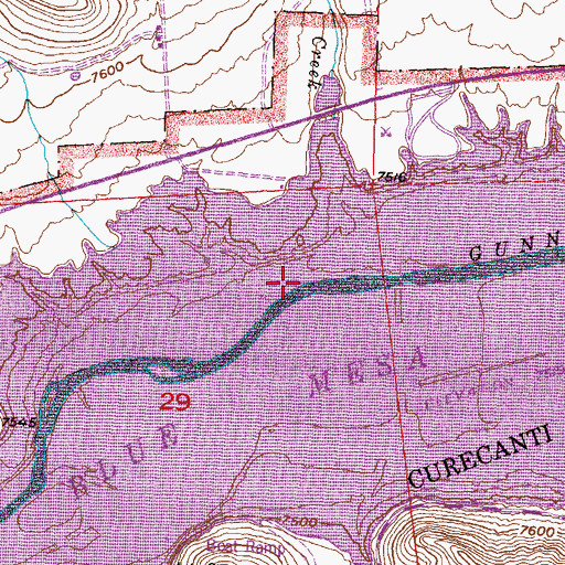 Topographic Map of Stevens Creek, CO