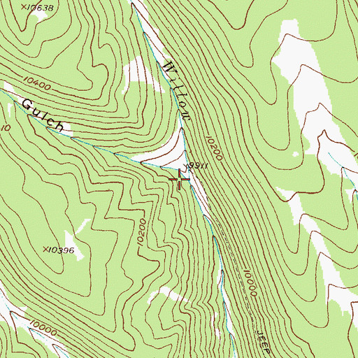 Topographic Map of Slab Mill Gulch, CO