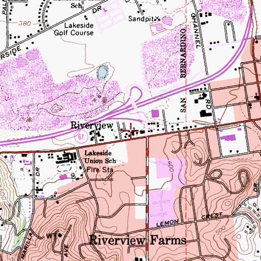 Topographic Map of Lakeside Baptist School, CA