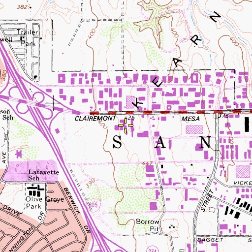 Topographic Map of Independence Square Shopping Center, CA