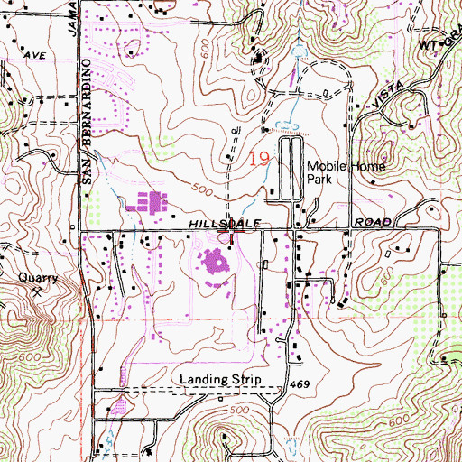 Topographic Map of Saint Luke Church, CA