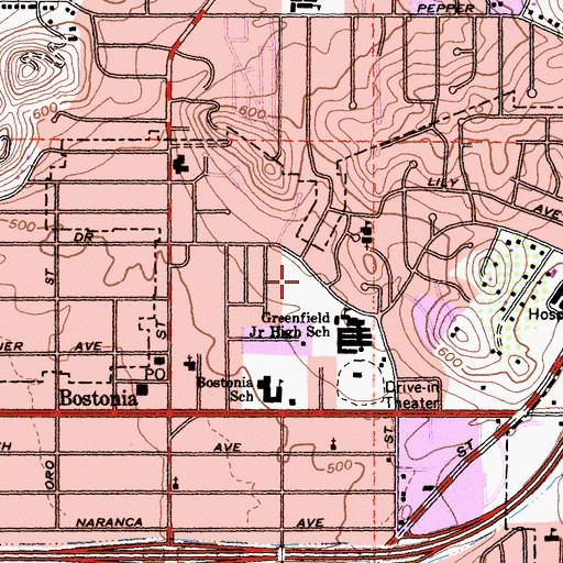 Topographic Map of Van Zanten Park, CA
