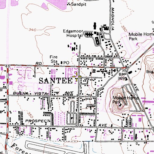 Topographic Map of Valley Christian Center, CA