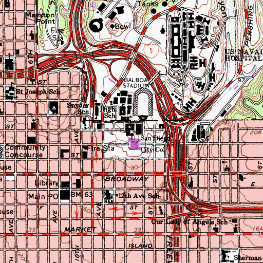 Topographic Map of Thatcher Building, CA