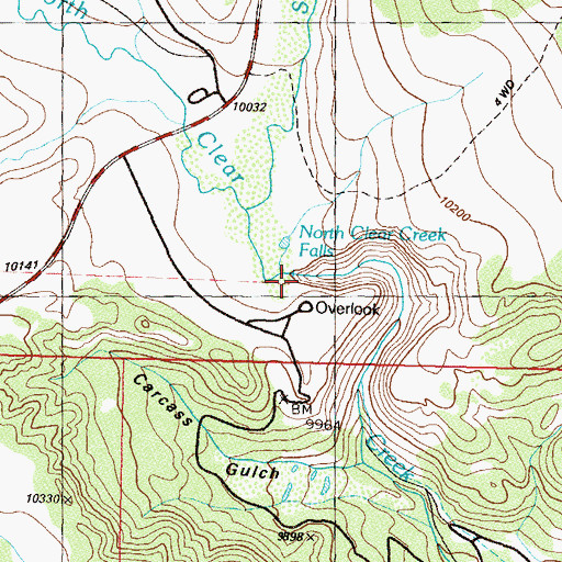 Topographic Map of North Clear Creek Falls, CO