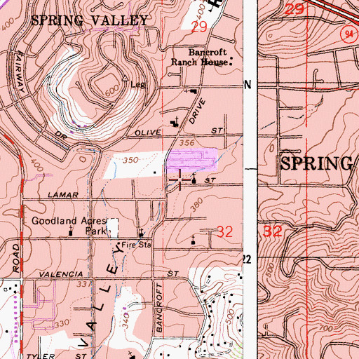 Topographic Map of Kingdom Hall of Jehovahs Witnesses, CA