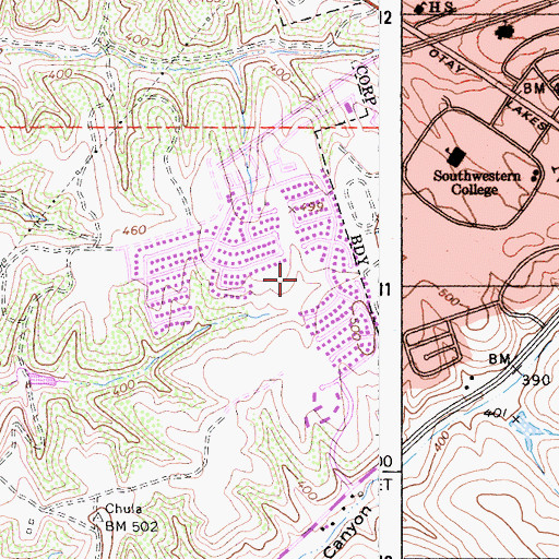 Topographic Map of El Rancho del Rey Park, CA