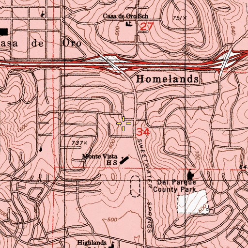 Topographic Map of The Church of Jesus Christ of Latter Day Saints, CA