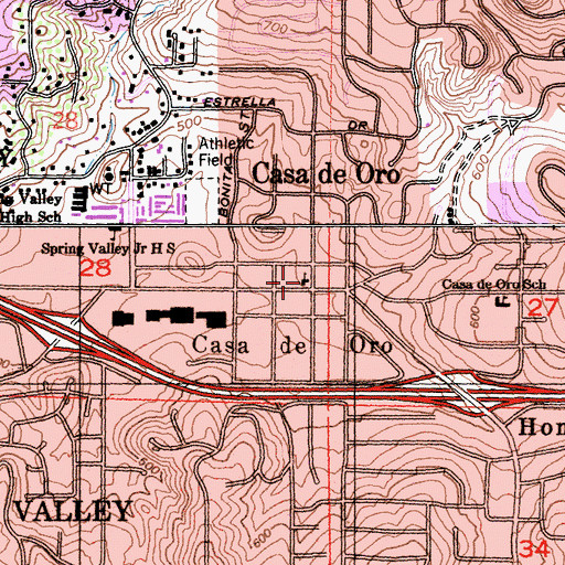 Topographic Map of Landmark Pentecostal Church, CA