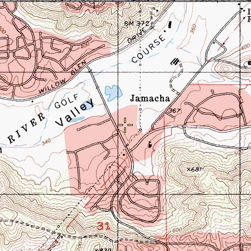 Topographic Map of Jamacha Elementary School, CA