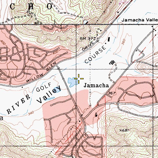 Topographic Map of Rancho San Diego Golf Course, CA