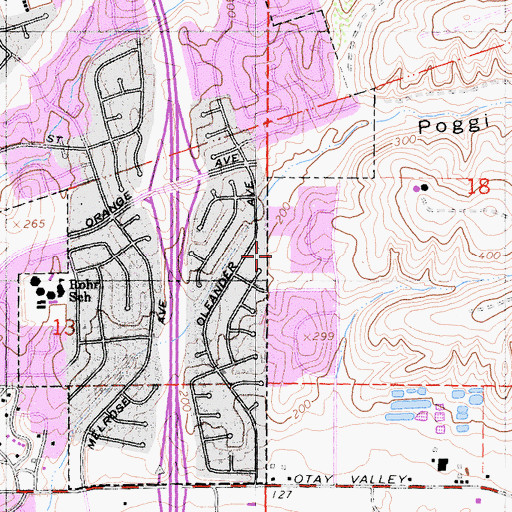 Topographic Map of Valle Lindo Elementary School, CA