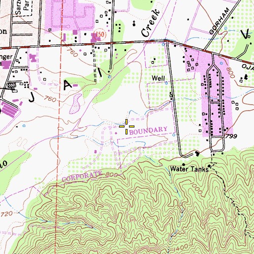 Topographic Map of Soule County Park, CA