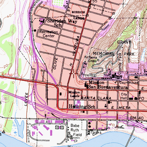 Topographic Map of Eastwood Park, CA