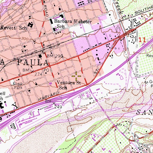 Topographic Map of Grace S Thilles Elementary School, CA