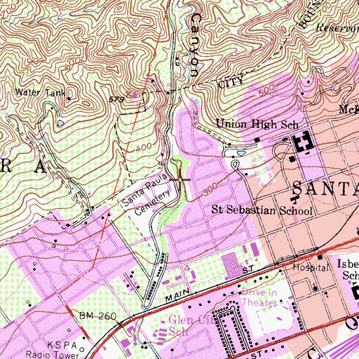 Topographic Map of Jesus Evangelism Church, CA