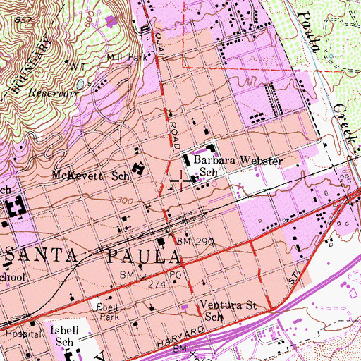Topographic Map of Portal School, CA