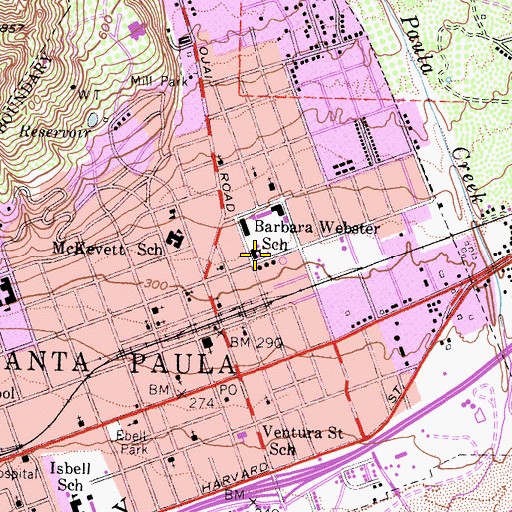 Topographic Map of Portal School, CA