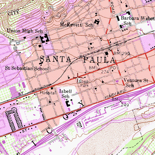 Topographic Map of Unitarian Universalist Church, CA