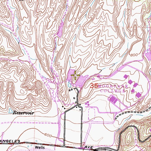 Topographic Map of Campus Canyon Park, CA