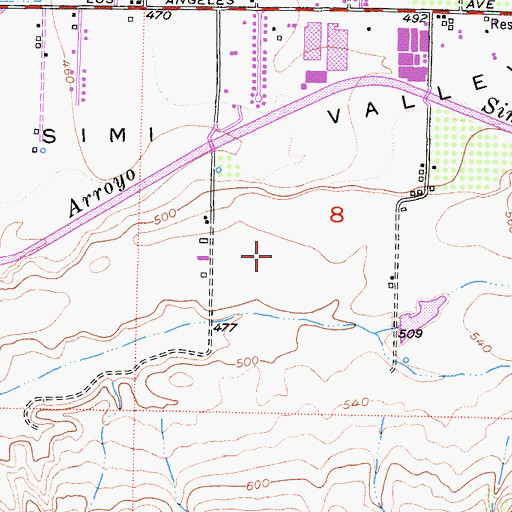Topographic Map of Mountain Meadows School, CA