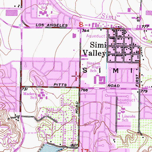 Topographic Map of True Spirit Community Church, CA
