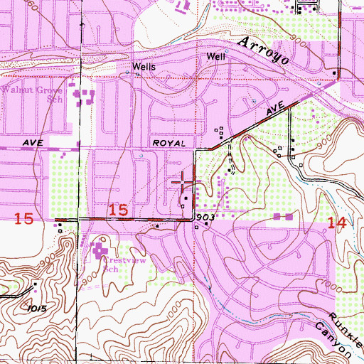 Topographic Map of Church of God Nuevo Pacto, CA