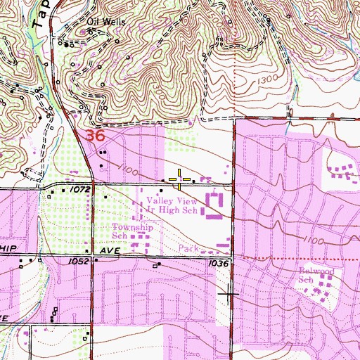 Topographic Map of First Christian Church of Simi Valley, CA
