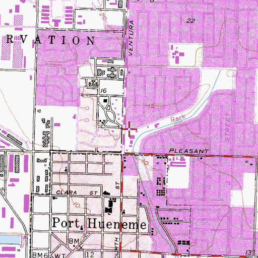 Topographic Map of R D Prueter Library, CA