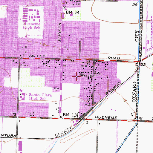 Topographic Map of Garden City Acres Church, CA