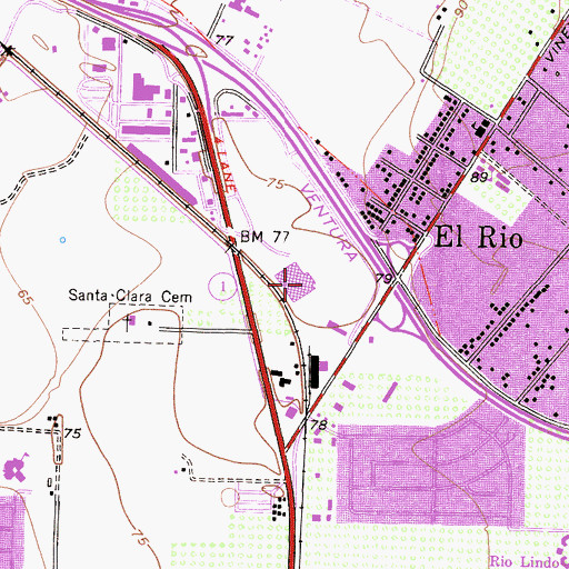 Topographic Map of Esplanade Mall Shopping Center, CA