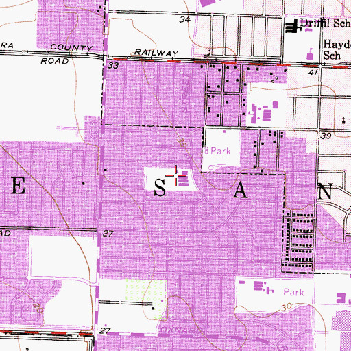 Topographic Map of McKinna Elementary School, CA